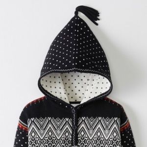 Hannah Anderson hooded sweater onesie w/ snaps.